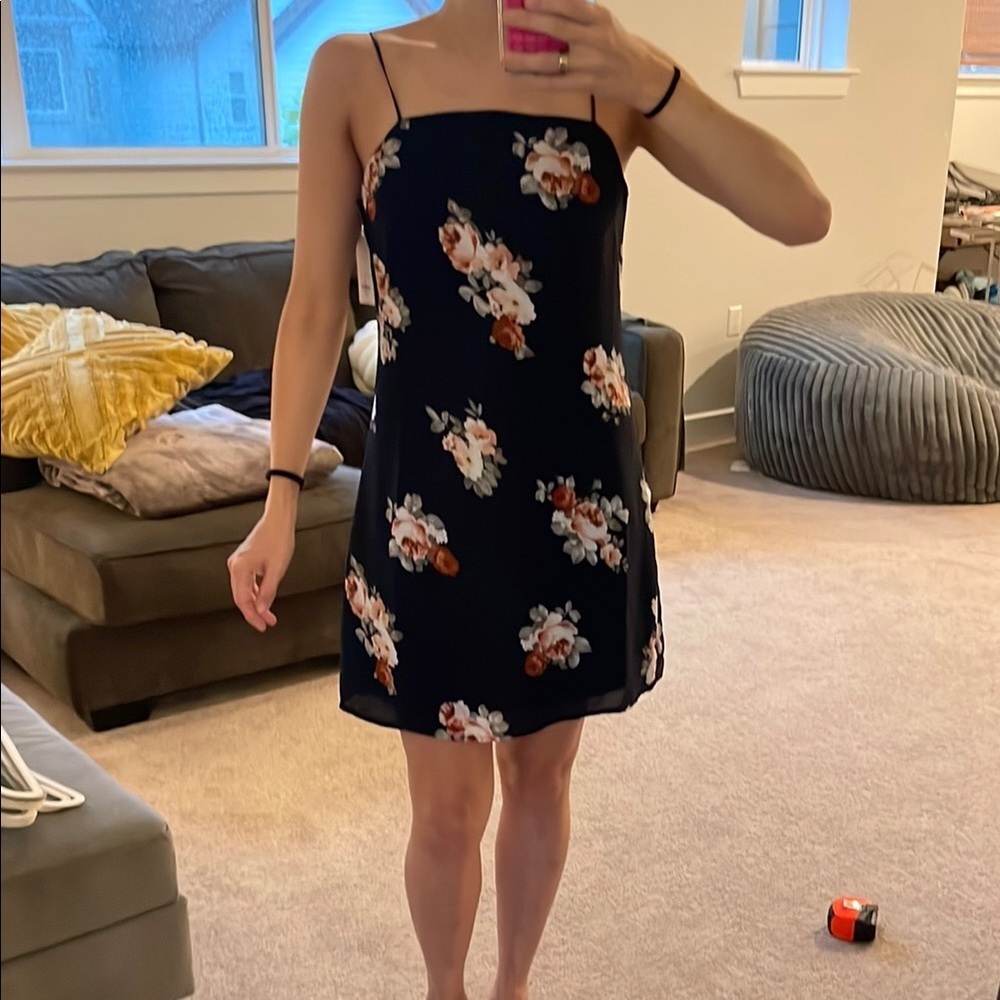 Francesca's Collections Blue and Pink Spaghetti Strap Sundress